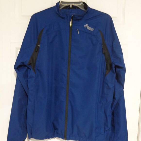 ASICS Waterproof Breathable Stormshelter Men's Athletic‎ Rain Jacket Navy Size M - Picture 1 of 9